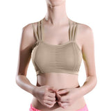 Women Lady Sports Yoga Athletic Solid Wrap Chest Strap Vest Tops Bra BG - LEGGINGS 'N' THINGS