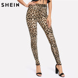 SHEIN Leggings Women Fitness Clothing Multicolor Leopard Print Skinny Leggings Women Fashion Clothes Casual Leggings - LEGGINGS 'N' THINGS