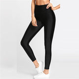 SHEIN Active High Waist Crop Leggings 2018 Fashion Black Stretchy Crop Plain Women Trousers New Arrival Casual Bottoms - LEGGINGS 'N' THINGS