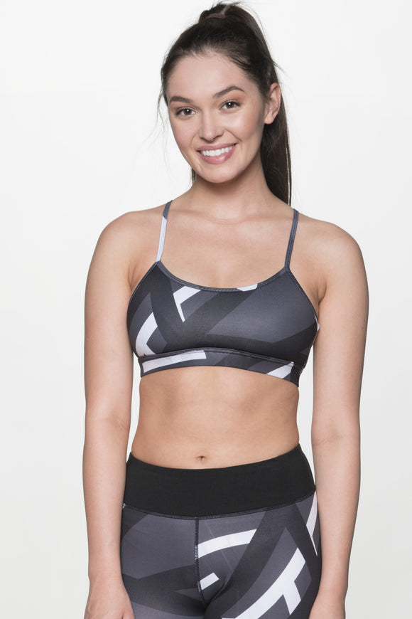 STONE PRINTED SPORTS BRA - LEGGINGS 'N' THINGS