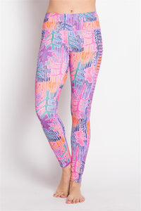 CUTOUT SIDE SPRING PRINTED LEGGING - LEGGINGS 'N' THINGS